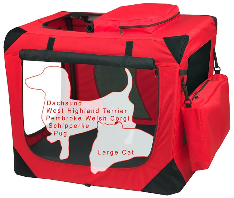 Pet Gear Generation II Deluxe Portable Soft Crate 27.5" Red Poppy