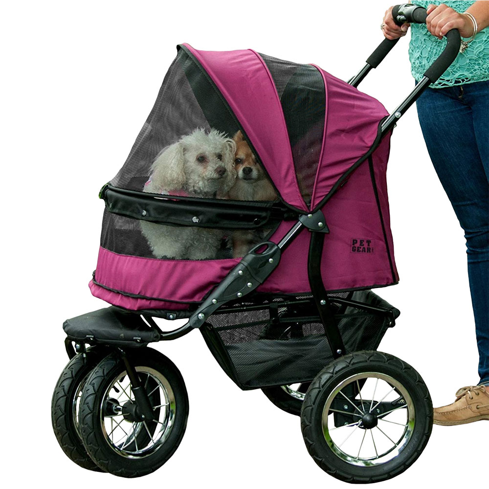 Pet Gear NoZip Double Pet Stroller Boysenberry On Sale EntirelyPets