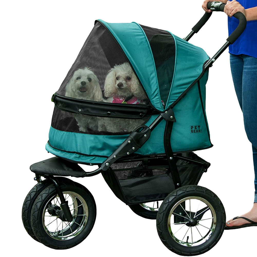 PET-GEAR-DOUBLE-STROLLER-PINE-GREEN