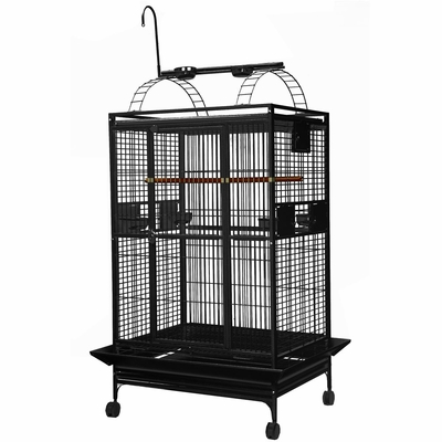 PLAY-TOP-BIRD-CAGE-1-BAR-SPACING-BLACK-36X28