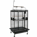 Play Top Bird Cage with 1" Bar Spacing - Black (40"x30"75")