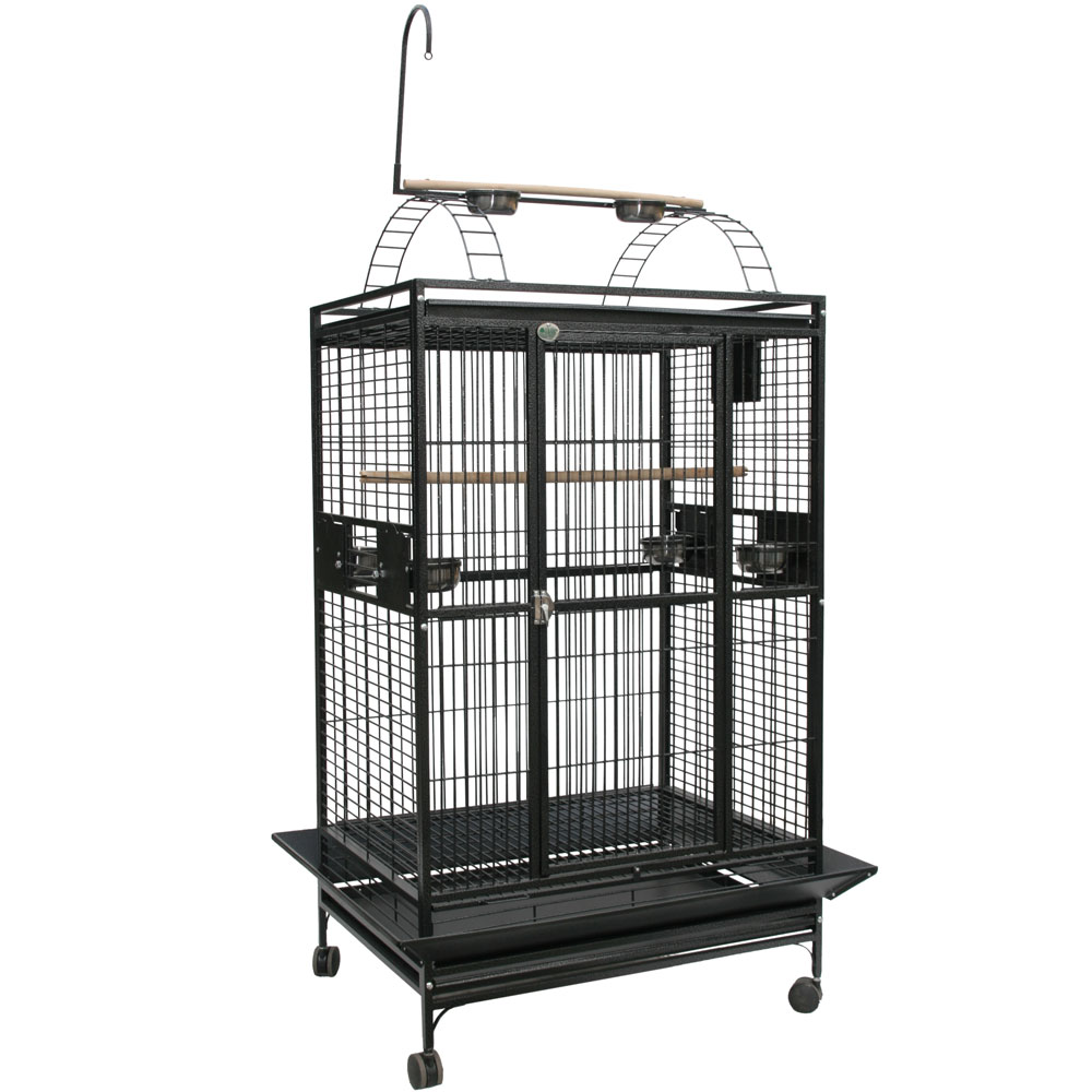 PLAY-TOP-BIRD-CAGE-1-BAR-SPACING-BLACK-40X30