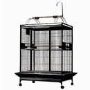 Play Top Bird Cage with 1" Bar Spacing - Black (48"x36"x76")