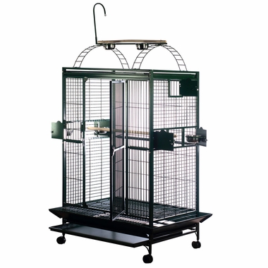 PLAY-TOP-BIRD-CAGE-1-BAR-SPACING-GREEN-40X30