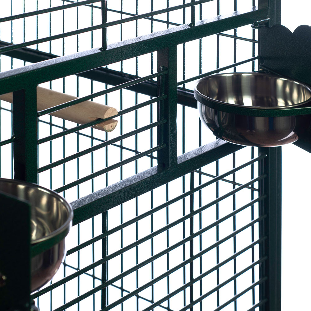 PLAY-TOP-BIRD-CAGE-1-BAR-SPACING-GREEN-40X30