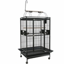 Play Top Bird Cage with 1" Bar Spacing - Platinum (40"x30"75")