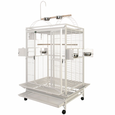 PLAY-TOP-BIRD-CAGE-1-BAR-SPACING-WHITE-36X28