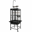 Play Top Bird Cage with 5/8" Bar Spacing - Black (18"x18"x54")