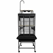 Play Top Bird Cage with 5/8" Bar Spacing - Black (24"x22"62")