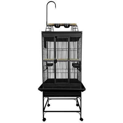 PLAY-TOP-BIRD-CAGE-5-8-BAR-SPACING-BLACK-24X22