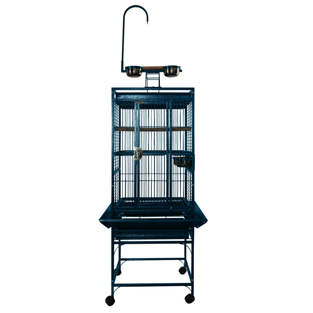 PLAY-TOP-BIRD-CAGE-5-8-BAR-SPACING-BLUE-18X18
