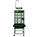 Play Top Bird Cage with 5/8" Bar Spacing - Green (18"x18"x54")