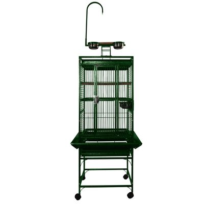 PLAY-TOP-BIRD-CAGE-5-8-BAR-SPACING-GREEN-18X18