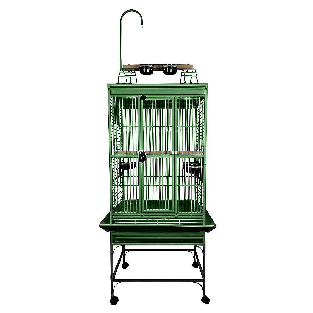 PLAY-TOP-BIRD-CAGE-5-8-BAR-SPACING-GREEN-24X22