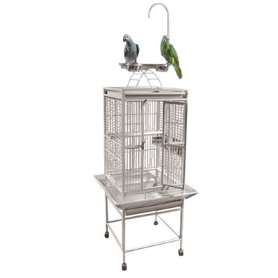 PLAY-TOP-BIRD-CAGE-5-8-BAR-SPACING-PLATINUM-18X18
