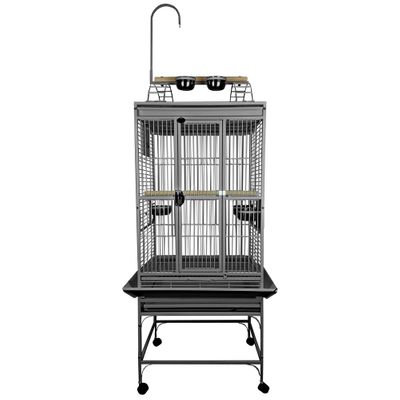 PLAY-TOP-BIRD-CAGE-5-8-BAR-SPACING-PLATINUM-24X22