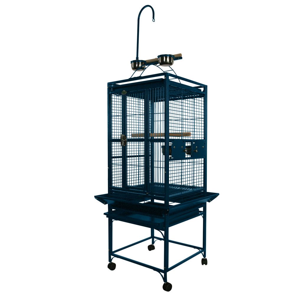 PLAY-TOP-BIRD-CAGE-5-8-BAR-SPACING-BLUE-18X18