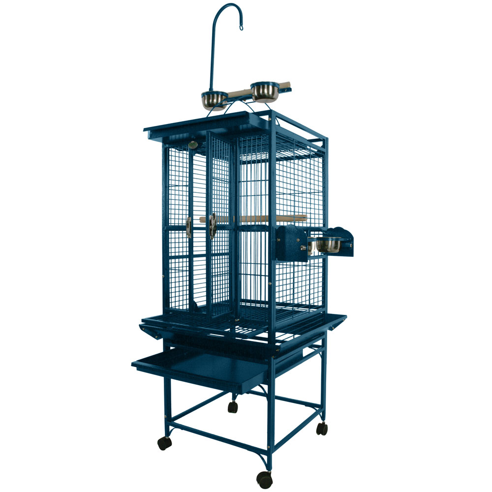 PLAY-TOP-BIRD-CAGE-5-8-BAR-SPACING-BLUE-18X18