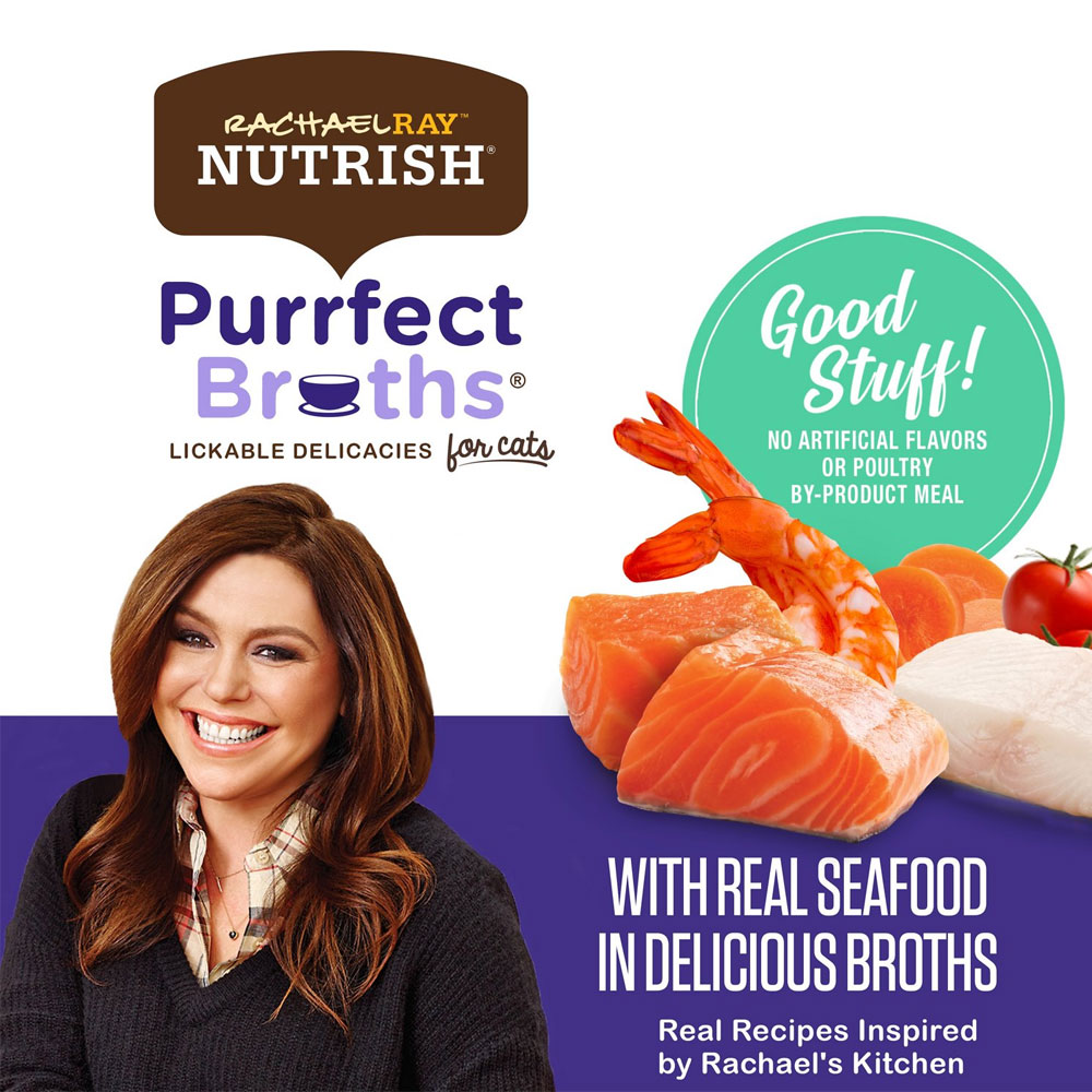 Rachael Ray Nutrish Purrfect Broths Seafood Cat Food Pouches Variety