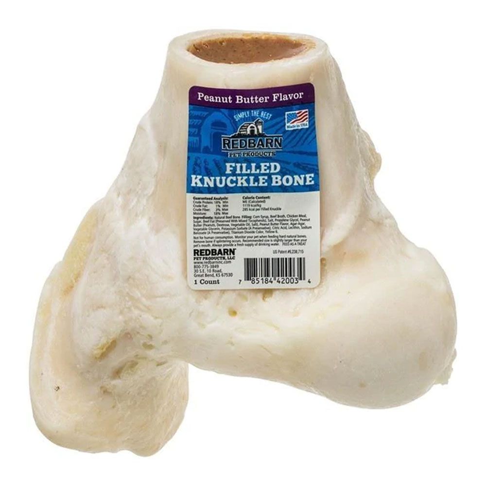 Redbarn Peanut Butter Filled Knuckle Bones Dog Treats, 1 count On