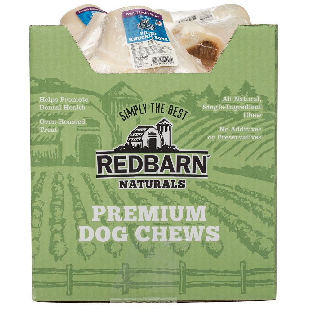 Redbarn Peanut Butter Filled Knuckle Bones Dog Treats, 1 count On