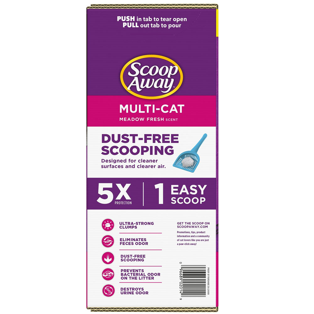 Scoop Away MultiCat Meadow Fresh Scented Clumping Clay Cat Litter, 25
