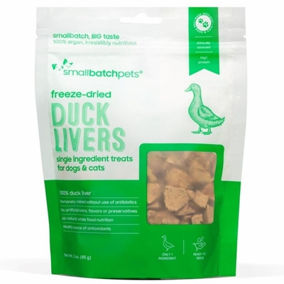SMALLBATCH-DOG-CAT-LIVER-DUCK-FD-TREAT-3OZ