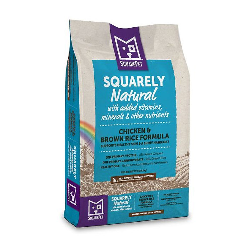 SquarePet Squarely Natural Chicken & Brown Rice Dry Cat Food, 10lb bag On Sale EntirelyPets