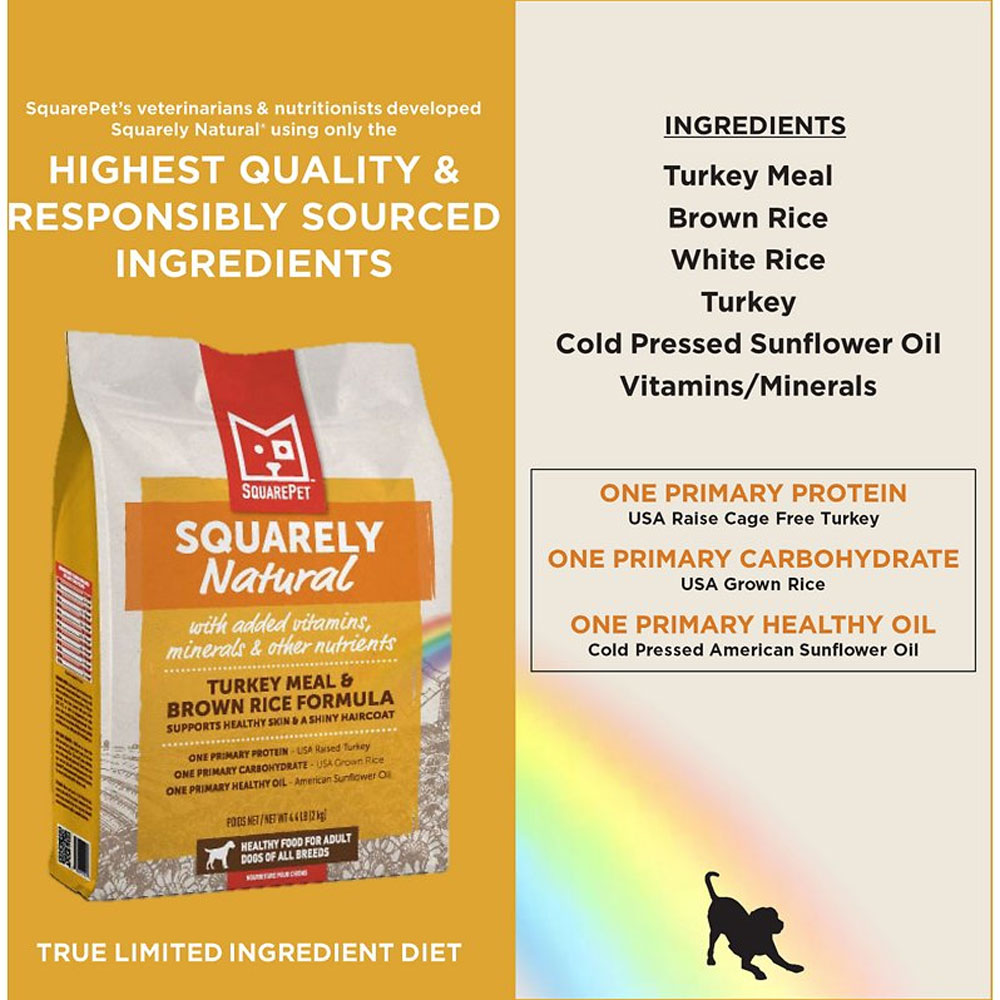 SquarePet Squarely Natural Turkey Meal & Brown Rice Formula Dry Dog