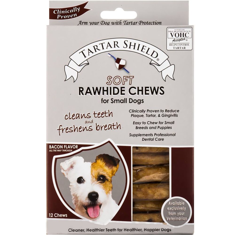 Tartar Shield Soft Rawhide Chews for Small Dogs (12 count)