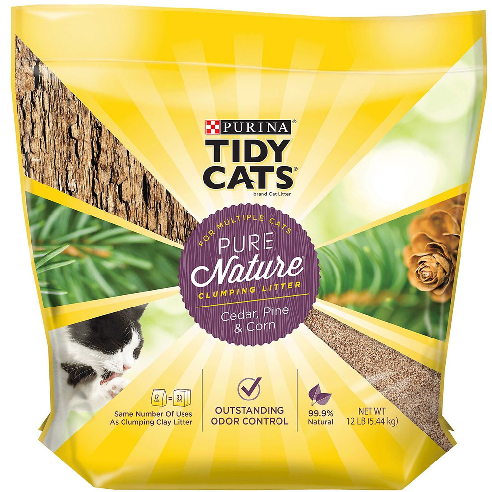 Tidy Cats Pure Nature Scented Clumping Wood Cat Litter, 12lb bag On