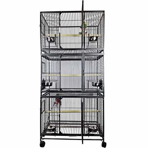 Triple Stackable Center Divided Breeder Breeding Bird Flight Double