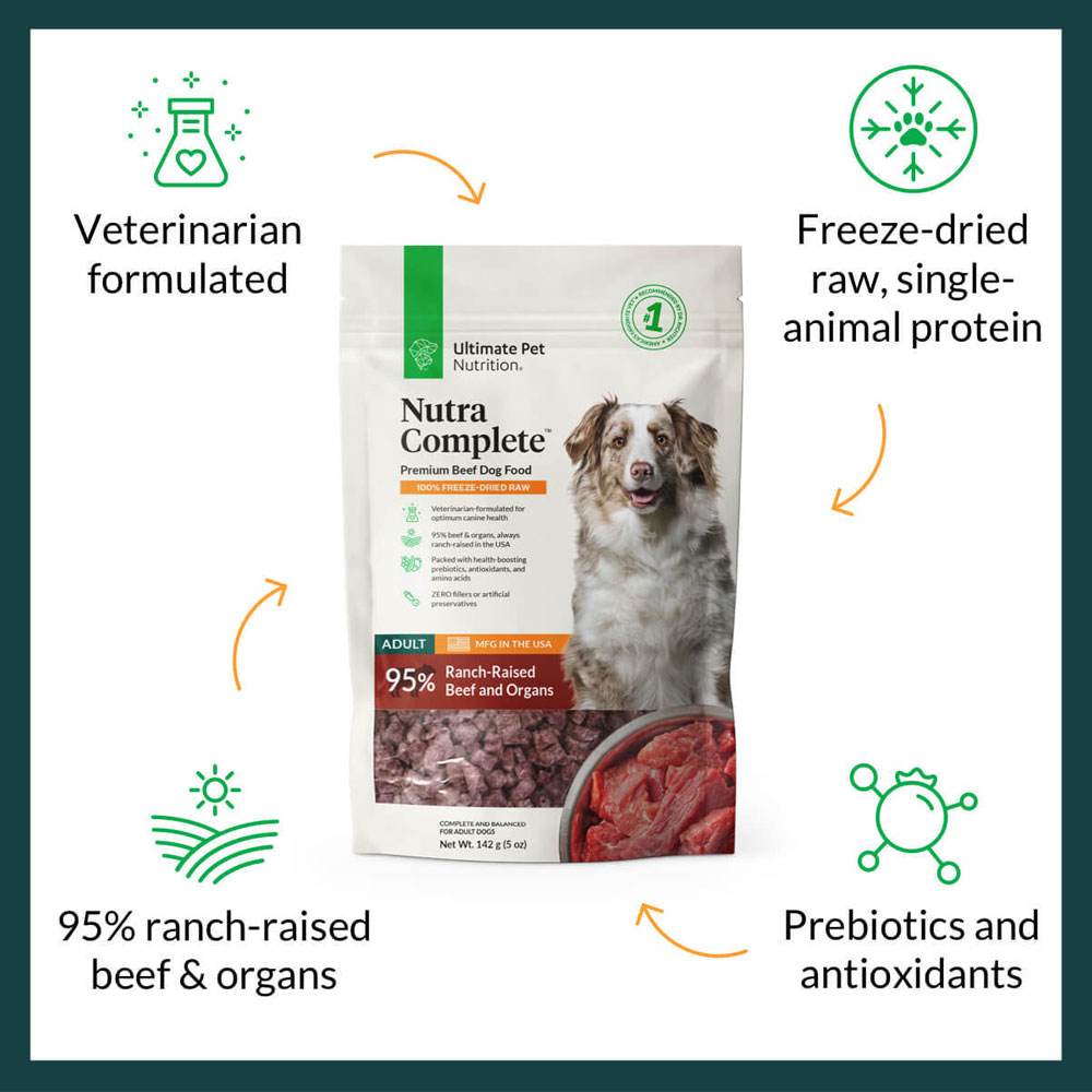 Ultimate Pet Nutrition Freeze Dried Raw Nutra Complete Beef Dog Food 5