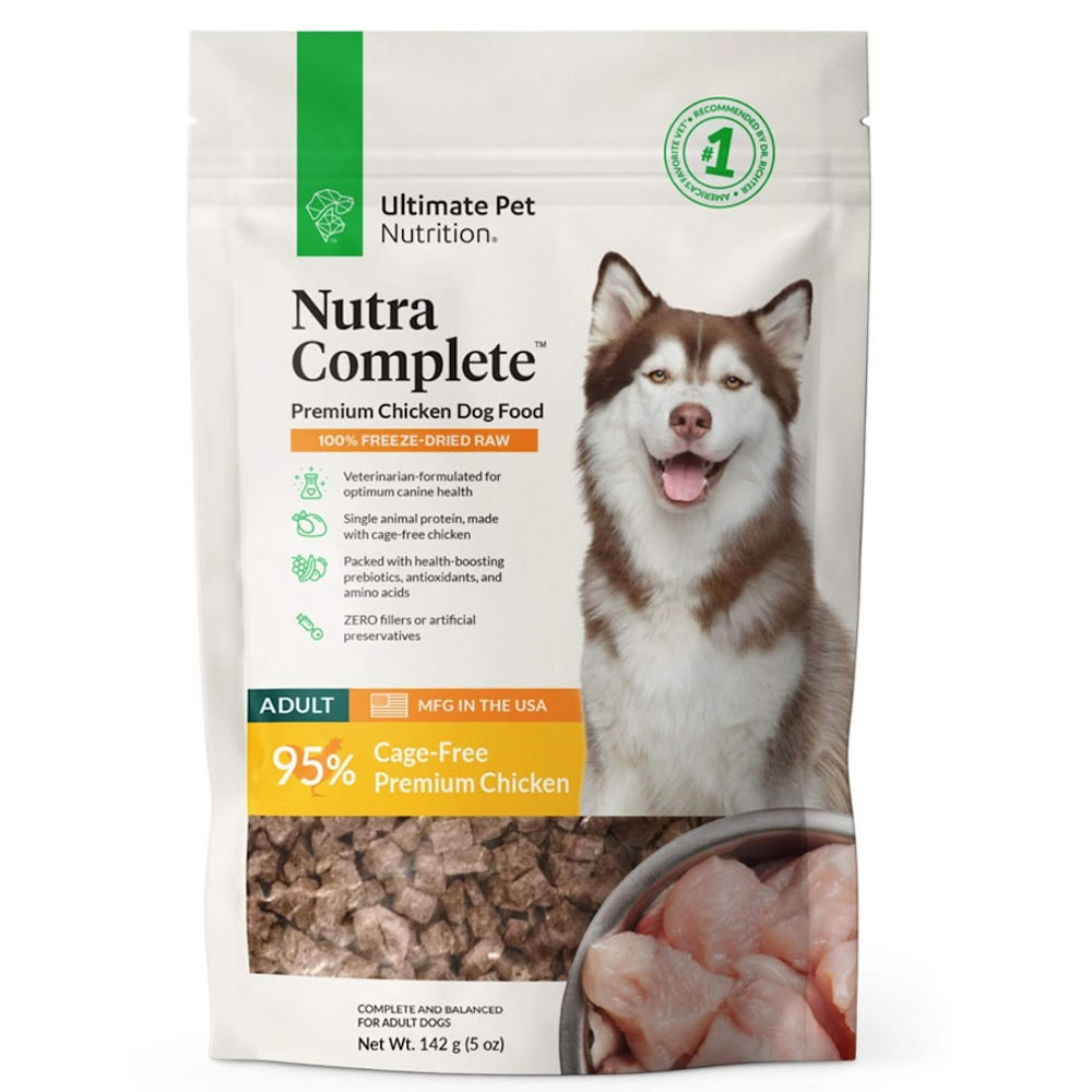 Ultimate Pet Nutrition Freeze Dried Raw Nutra Complete Chicken Dog Food 5 oz On Sale