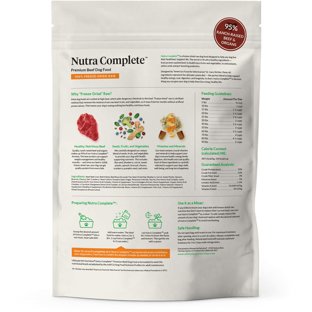 Ultimate Pet Nutrition Nutra Complete Beef Dog Food, 5oz On Sale