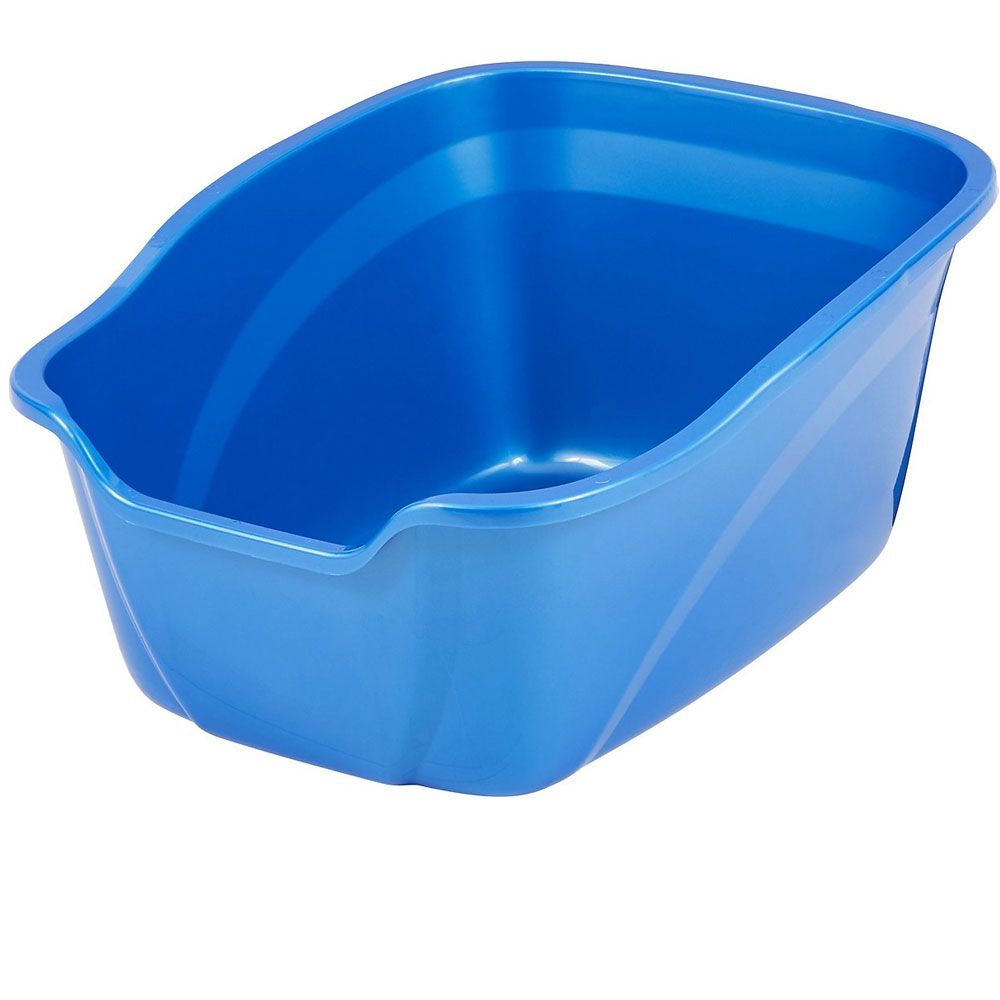 Van Ness High Sides Cat Litter Pan Large, Blue, 17.5" x 15" x 8.5" On