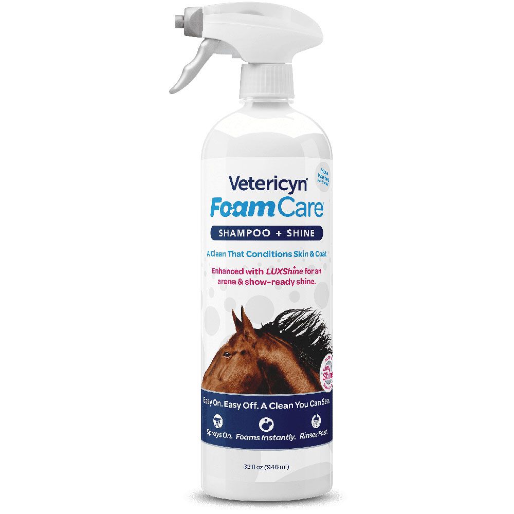 Vetericyn FoamCare Shampoo for Horses (32 fl oz) On Sale EntirelyPets