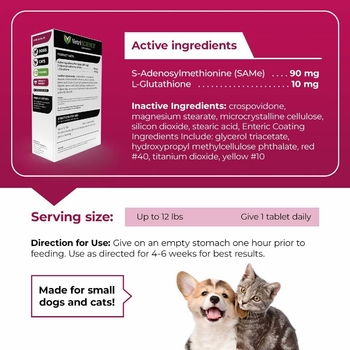 use of glutathione for skin SilymarinAdvanced® for Small Dogs up to 12 lbs 30 tablets main image 1