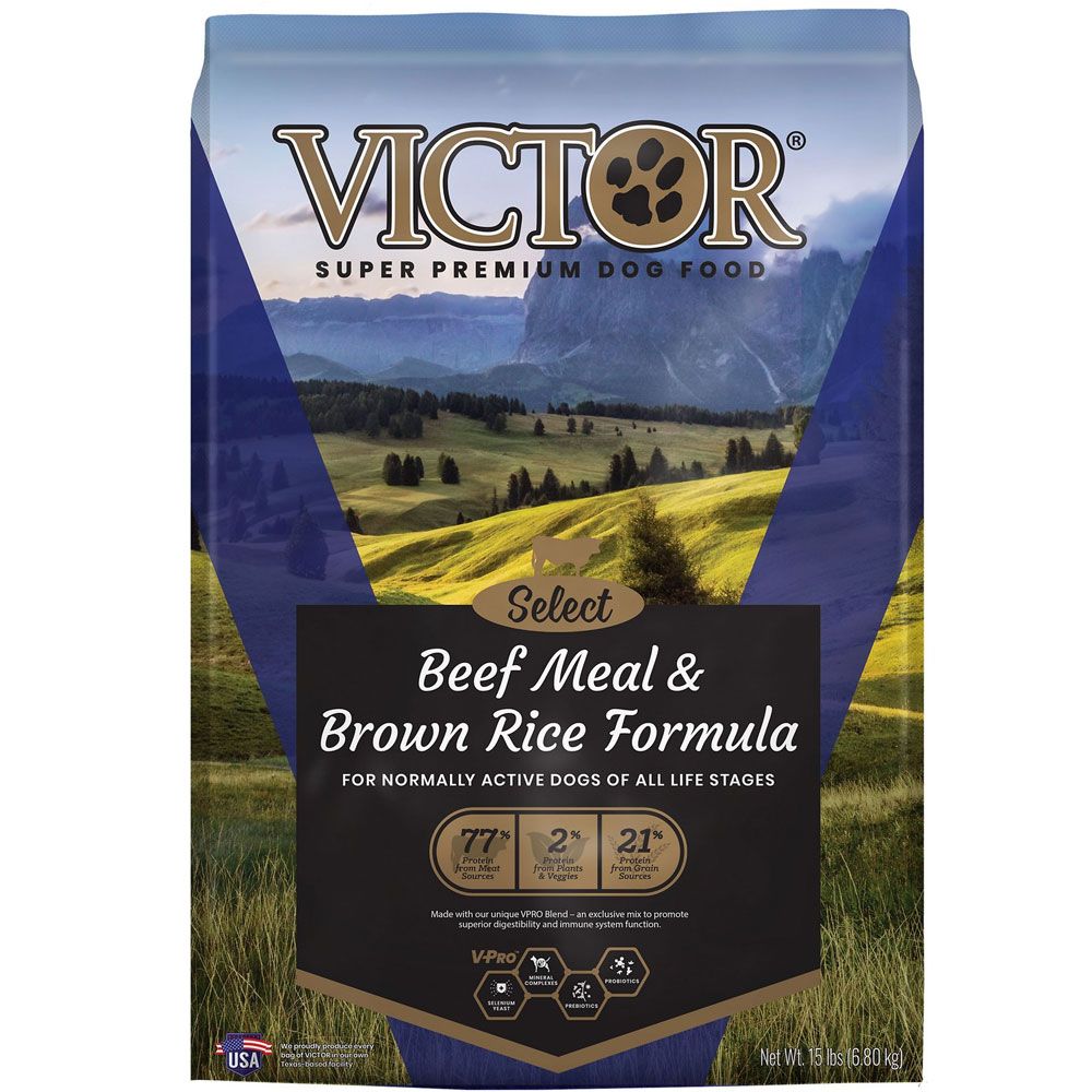 VICTOR Select Beef Meal & Brown Rice Dry Dog Food, 15lb bag On Sale EntirelyPets