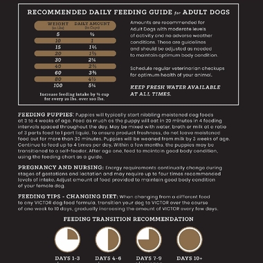 Hot victor dog food feeding guide Discount