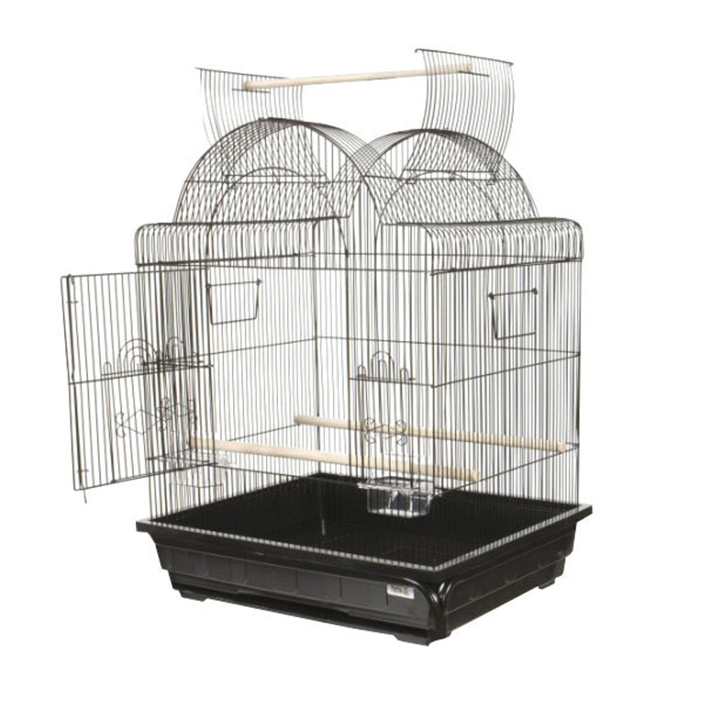 VICTORIAN-OPEN-TOP-BIRD-CAGE-BLACK-25X21