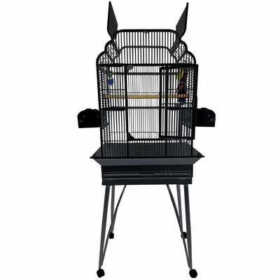 VICTORIAN-OPEN-TOP-BIRD-CAGE-GREEN-22X17X62