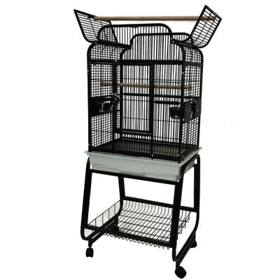 VICTORIAN-TOP-BIRD-CAGE-PLASTIC-BASE-BLACK-22X18