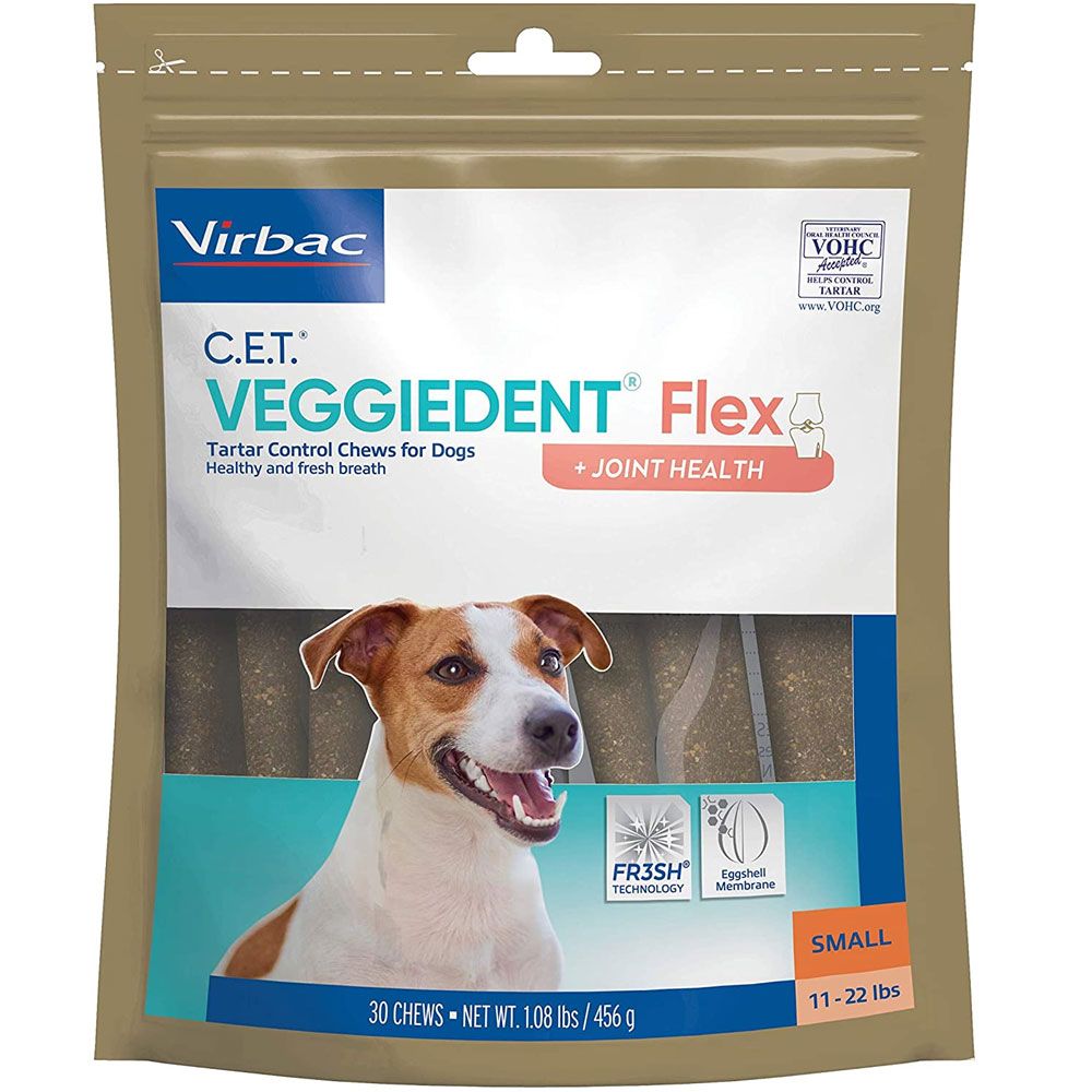 Virbac C.E.T. VeggieDent Flex + Joint Health Dental Chews for Small