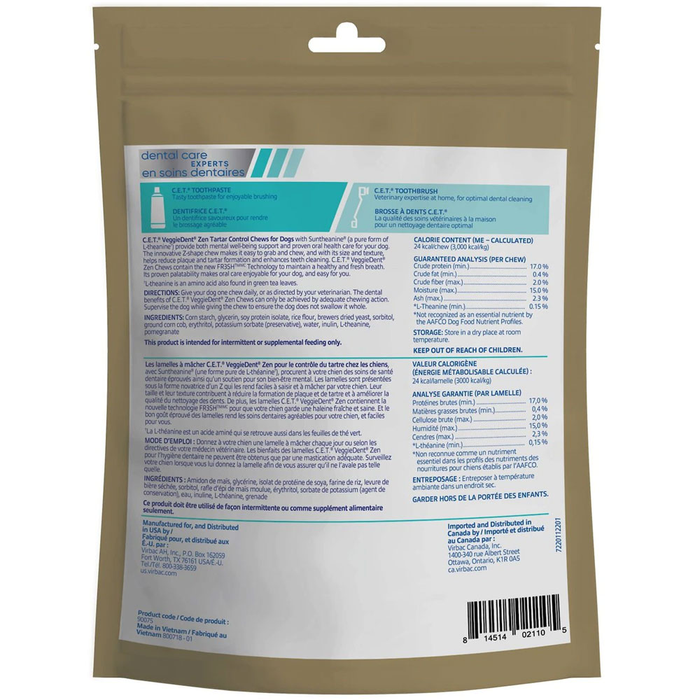 VIRBAC-CET-VEGGIEDENT-ZEN-XSM-30CT