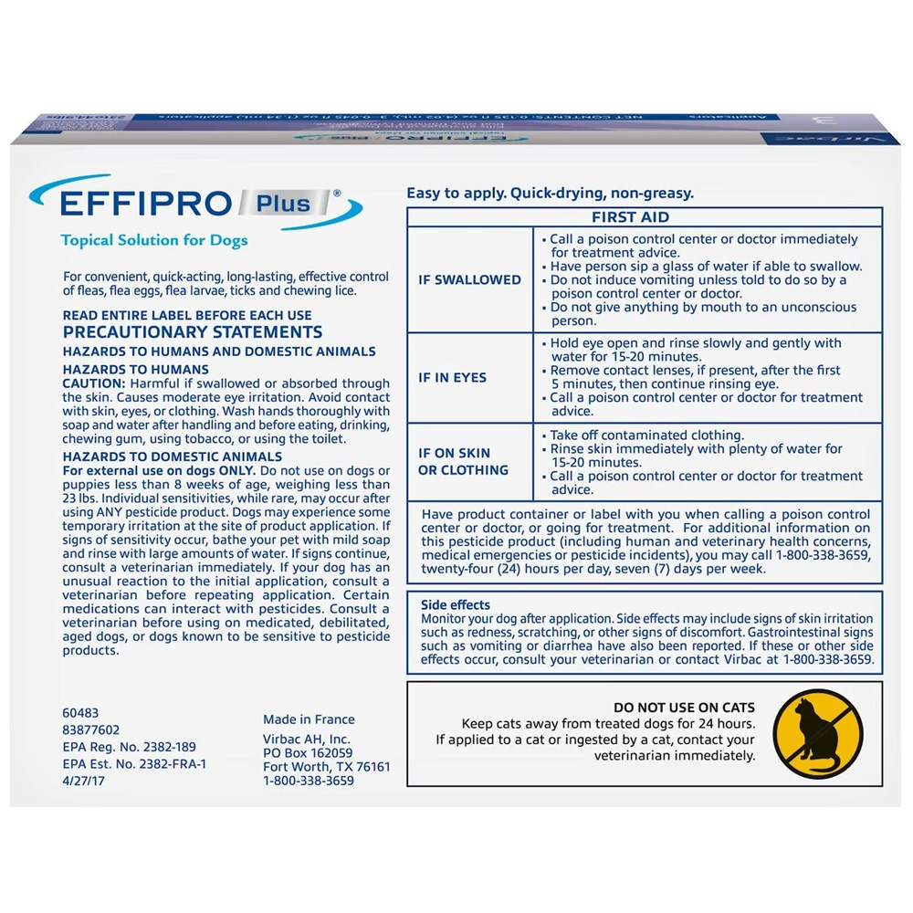 VIRBAC-EFFIPRO-FLEA-TICK-SPOT-DOGS-23-44-LBS-12-DOSES