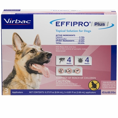 VIRBAC-EFFIPRO-FLEA-TICK-SPOT-DOGS-45-88-LBS-3-DOSES