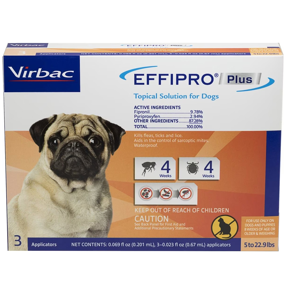 VIRBAC-EFFIPRO-FLEA-TICK-SPOT-DOGS-5-22-LBS-3-DOSES