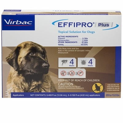VIRBAC-EFFIPRO-FLEA-TICK-SPOT-DOGS-89-132-LBS-3-DOSES
