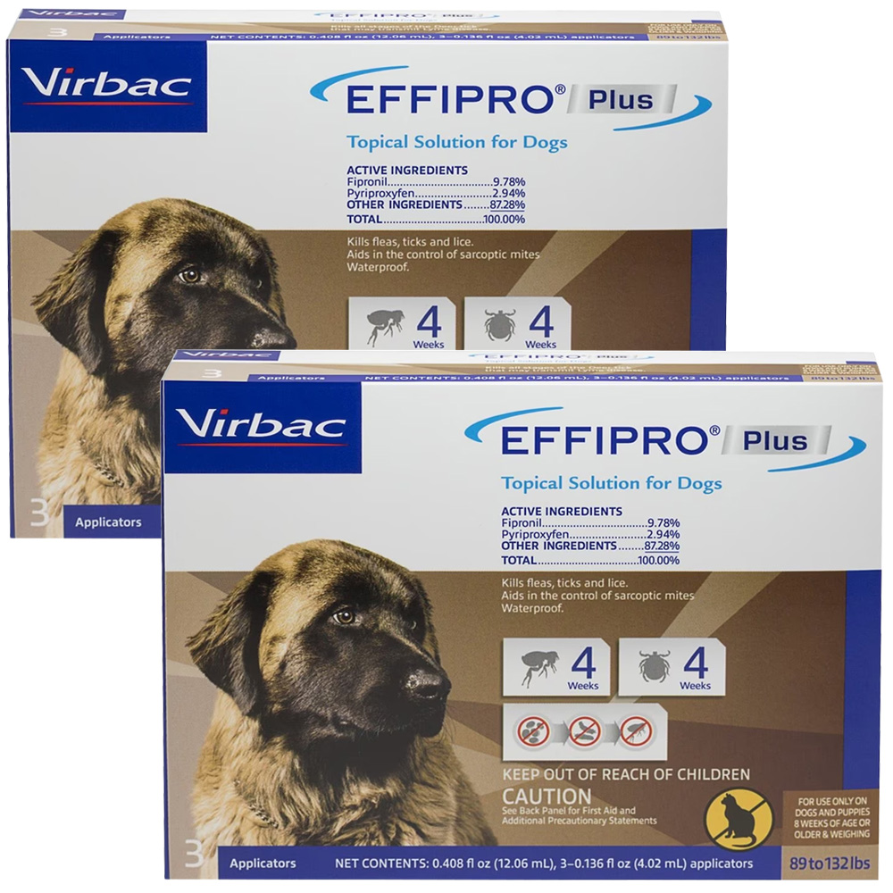 VIRBAC-EFFIPRO-FLEA-TICK-SPOT-DOGS-89-132-LBS-6-DOSES